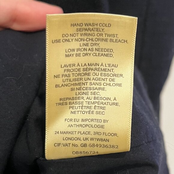 Anthropologie Maeve Ellen Embroidered Blazer Floral Black Cotton Size 12 New - Picture 9 of 9